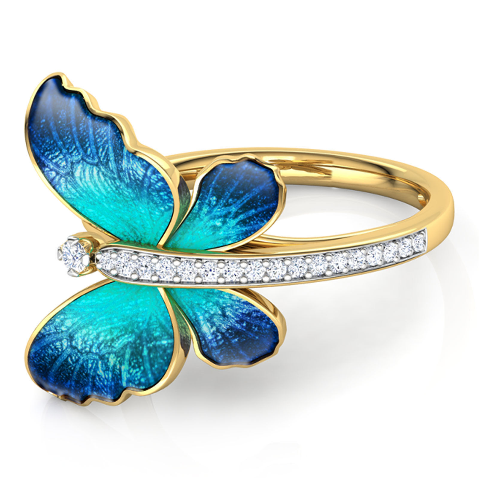 Butterfly Ring 2 with Texture 3D print model_1