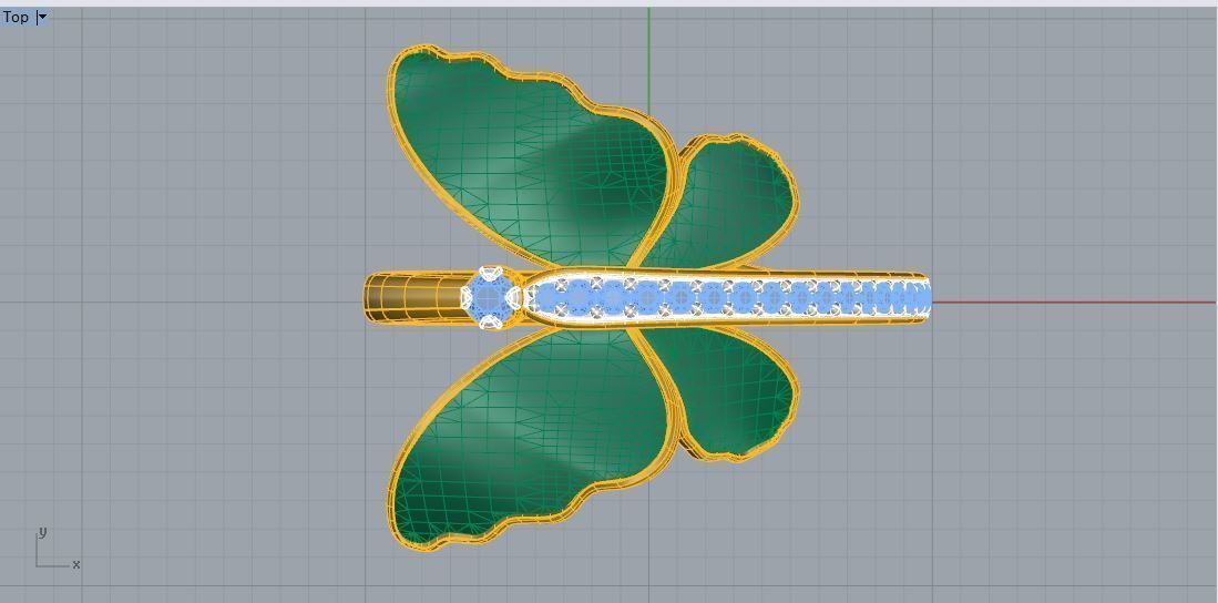 Butterfly Ring 2 with Texture 3D print model_3