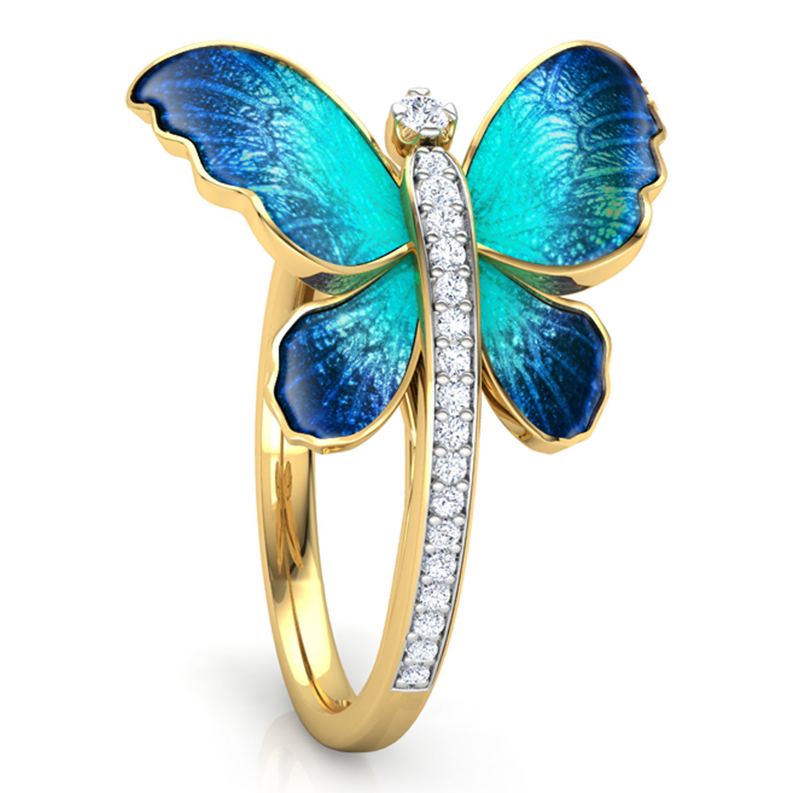 Butterfly Ring 2 with Texture 3D print model_5