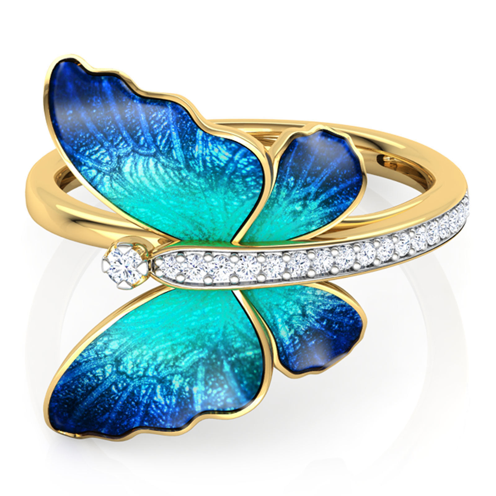 Butterfly Ring 2 with Texture 3D print model_4