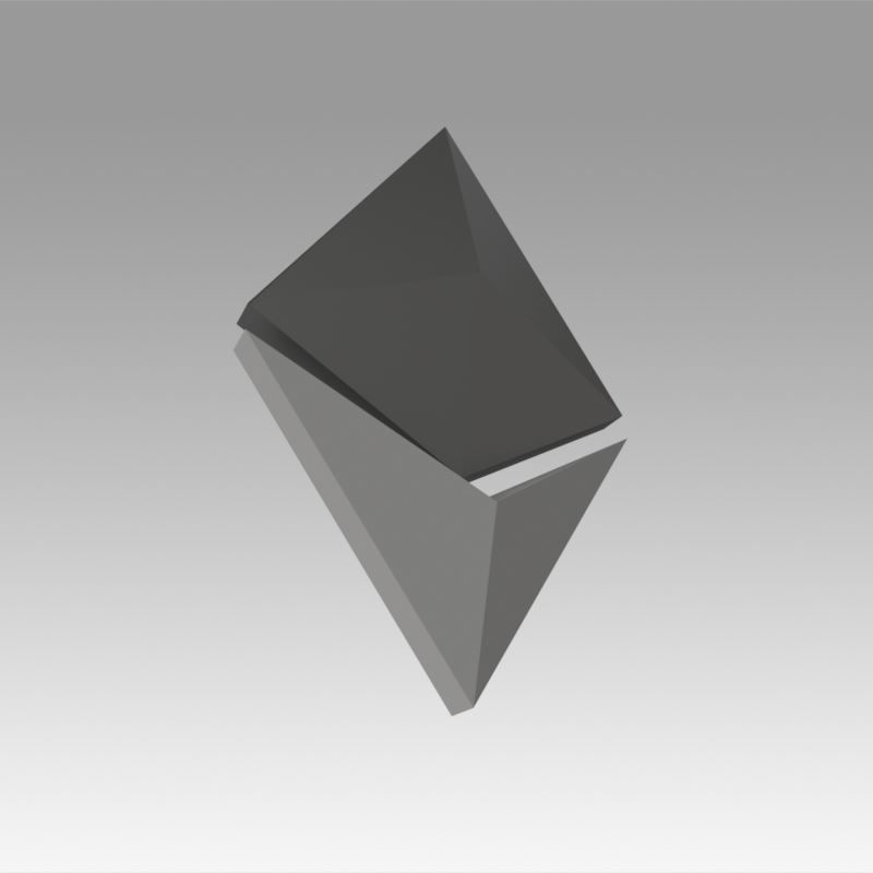 Ethereum Crypto Currency Low-poly 3D model_4