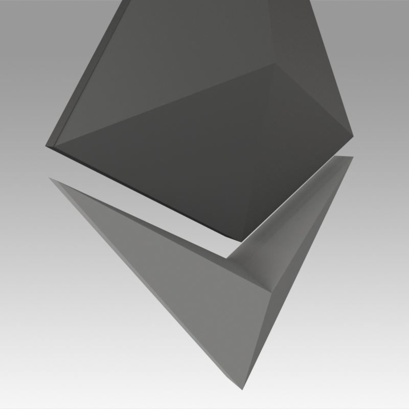 Ethereum Crypto Currency Low-poly 3D model_5
