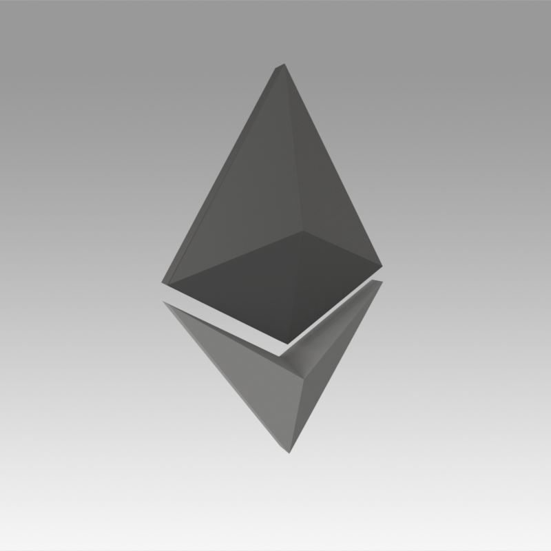 Ethereum Crypto Currency Low-poly 3D model_2