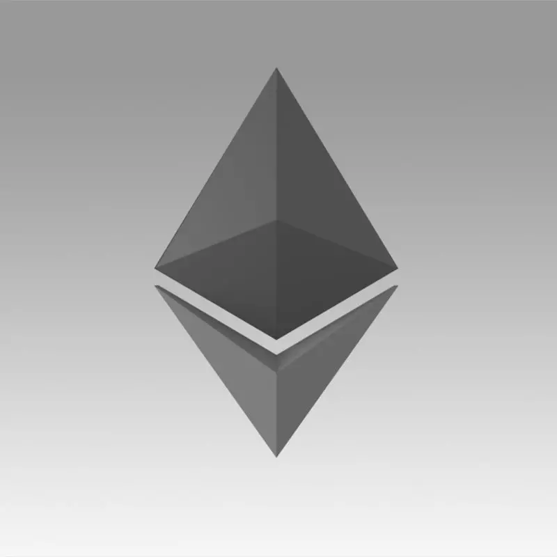 Ethereum Crypto Currency Low-poly 3D model_0
