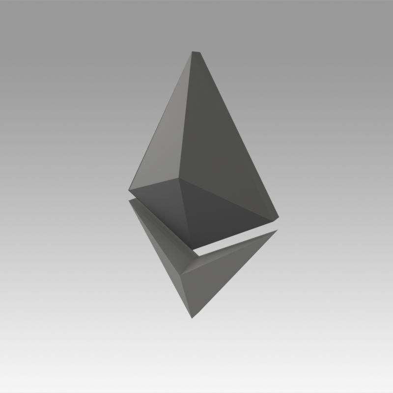 Ethereum Crypto Currency Low-poly 3D model_1