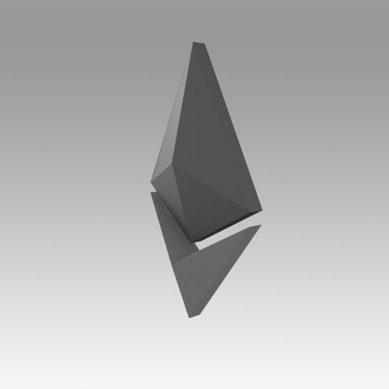 Ethereum Crypto Currency Low-poly 3D model_3