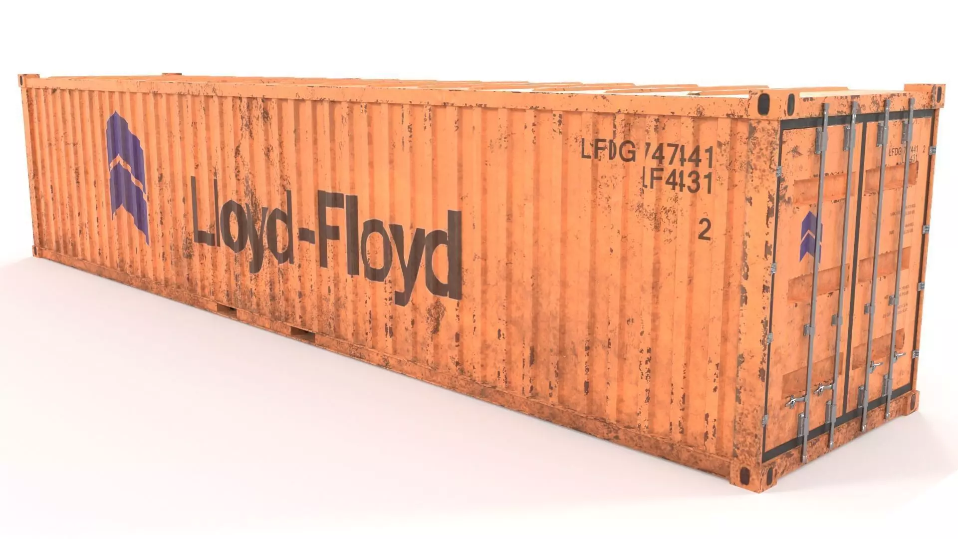 Container 40ft low poly PBR Low-poly 3D model_0