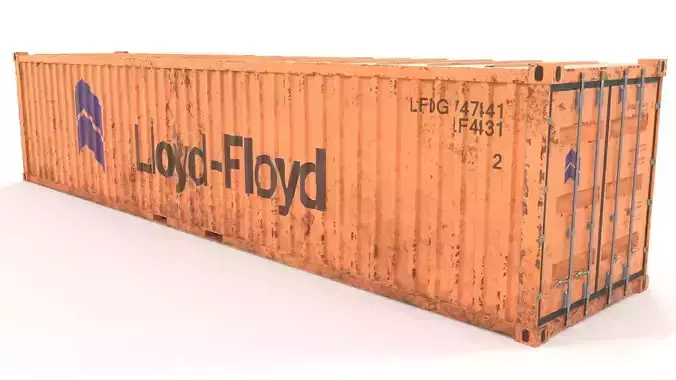 Container 40ft low poly PBR