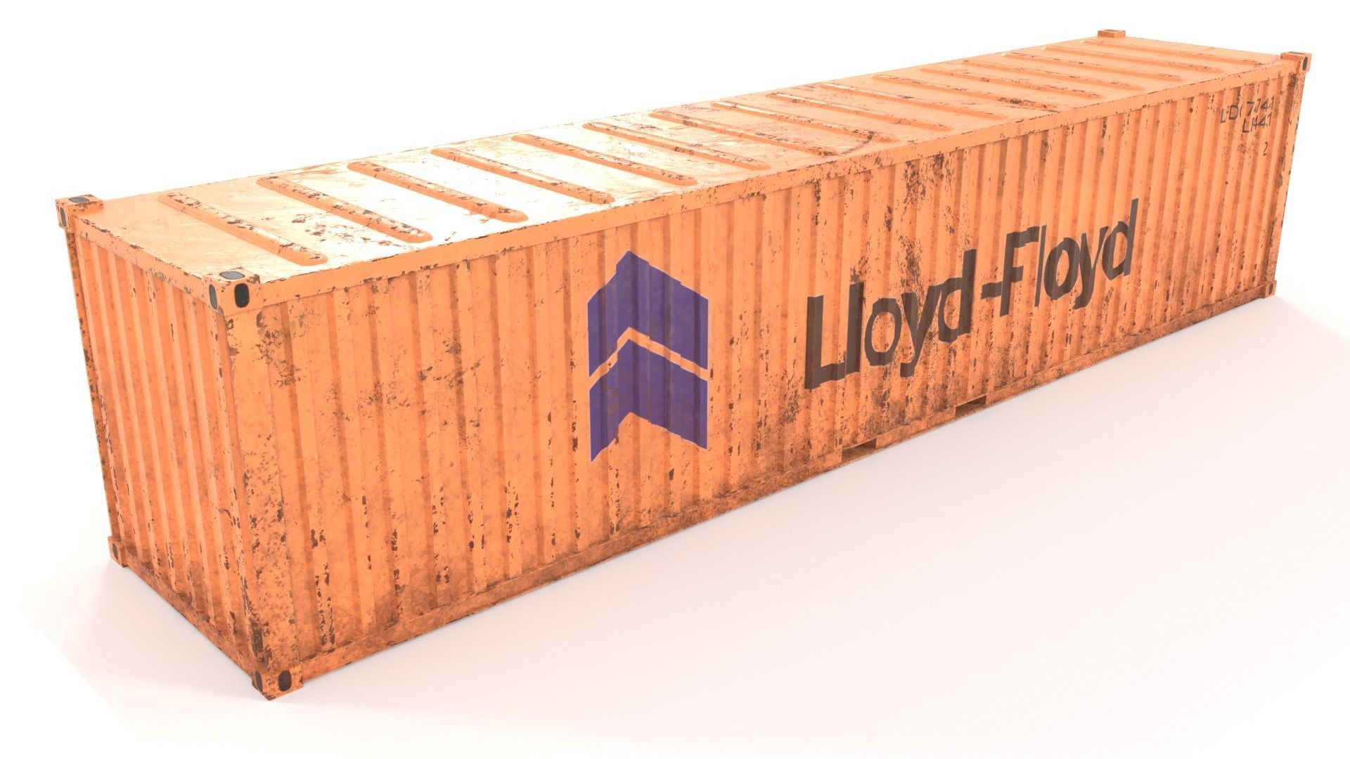 Container 40ft low poly PBR Low-poly 3D model_2