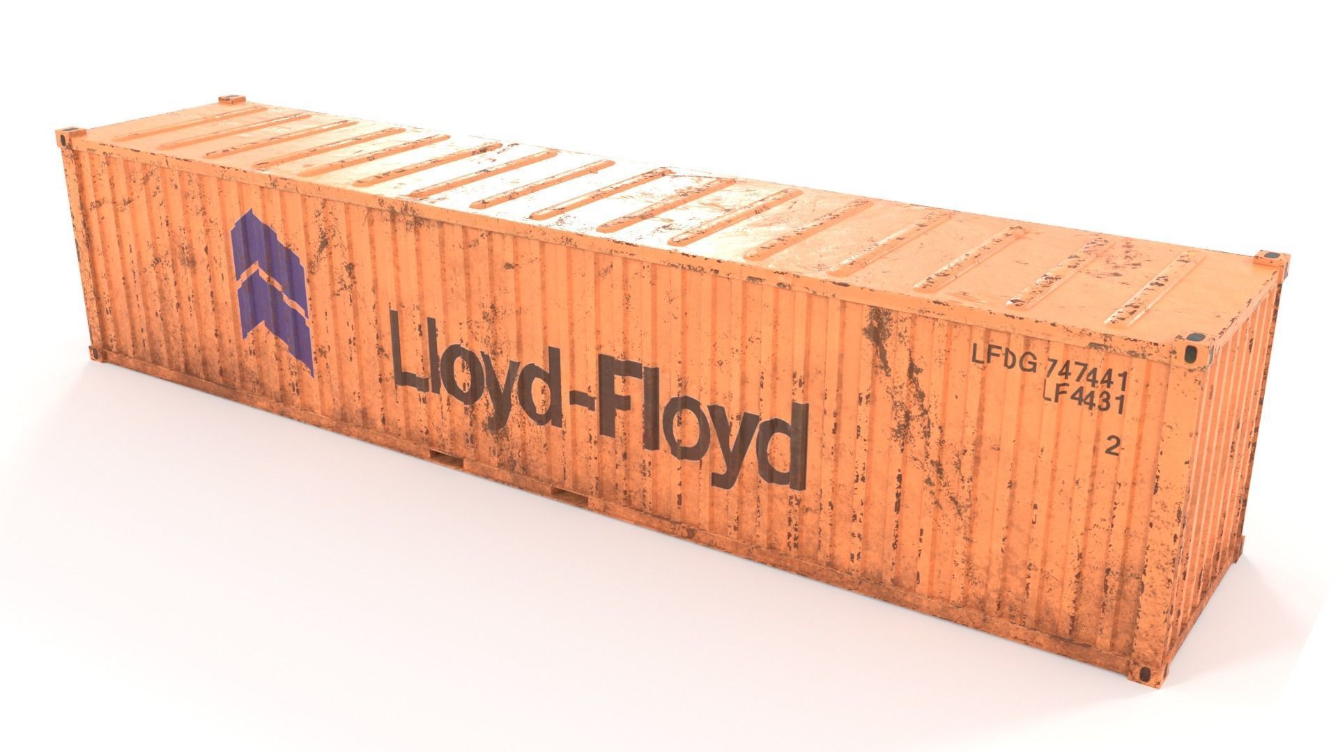 Container 40ft low poly PBR Low-poly 3D model_1