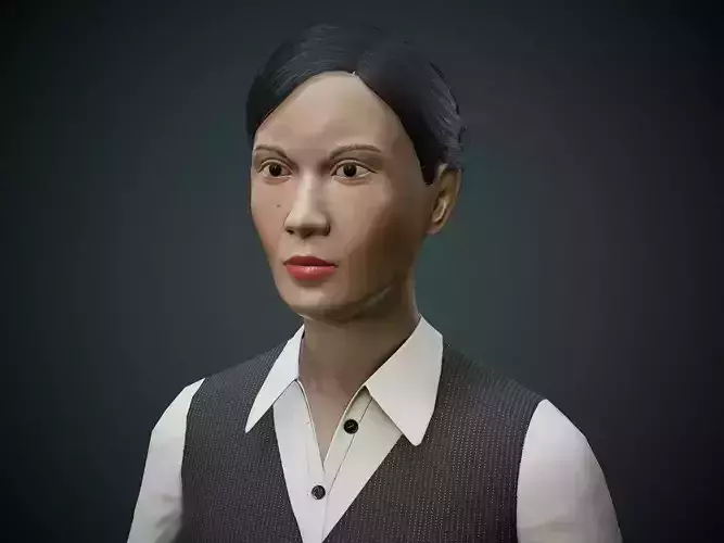 Japanese Office Lady Low-poly 3D model