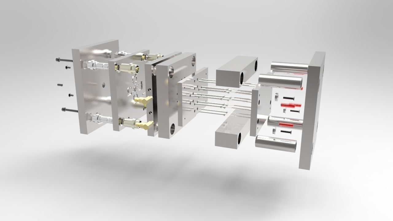 Mold clock tower made of metal and wood Free 3D model_1