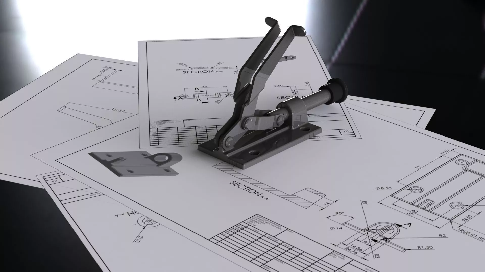 Clamp metal Free 3D model