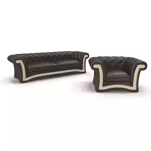 Lumiere Arena Sofa and Chair 3D model