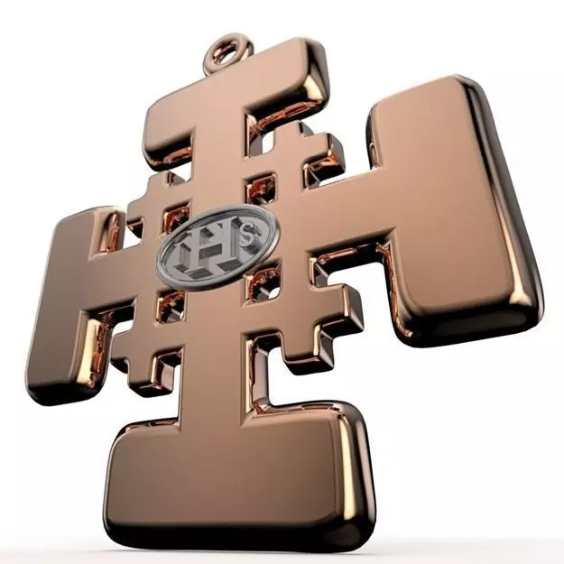Jerusalem Cross with Jesus monogram IHS 3D print model