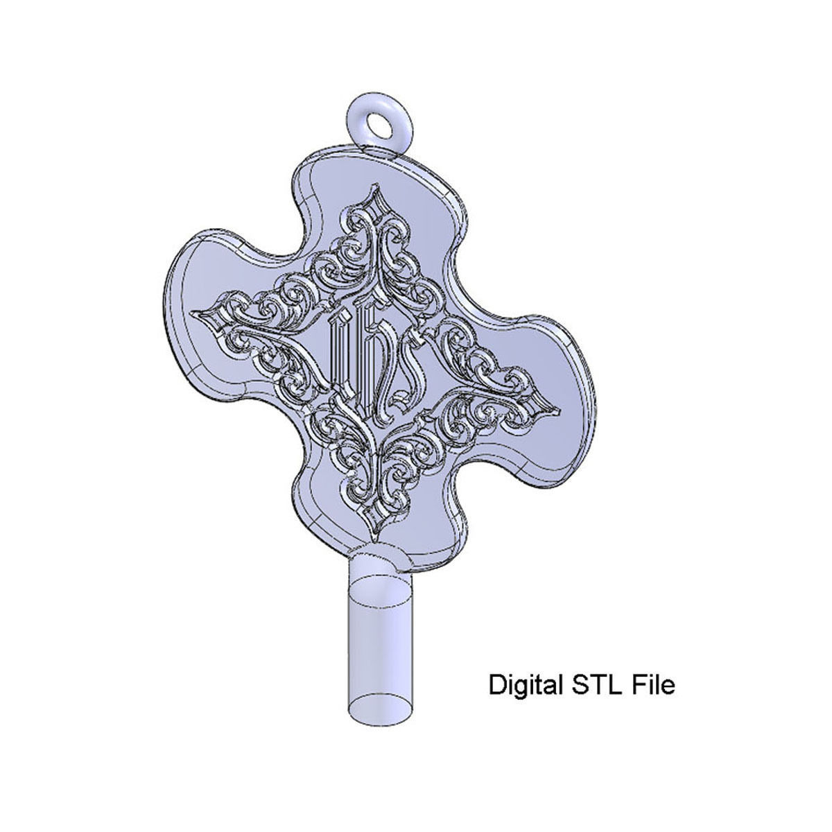 Byzantine Cross design  with Jesus monogram IHS 3D print model_5