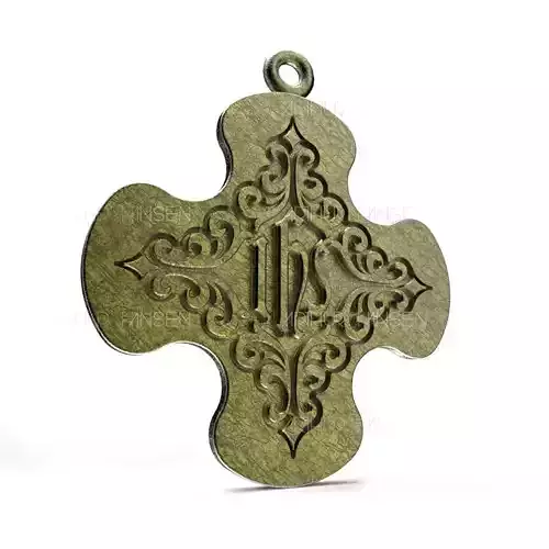 Byzantine Cross design  with Jesus monogram IHS 3D print model