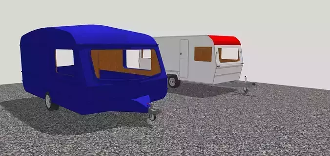 Caravan two camper trailers