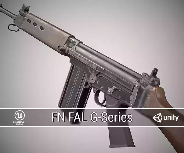 PBR FN FAL G-Series Low-poly 3D model