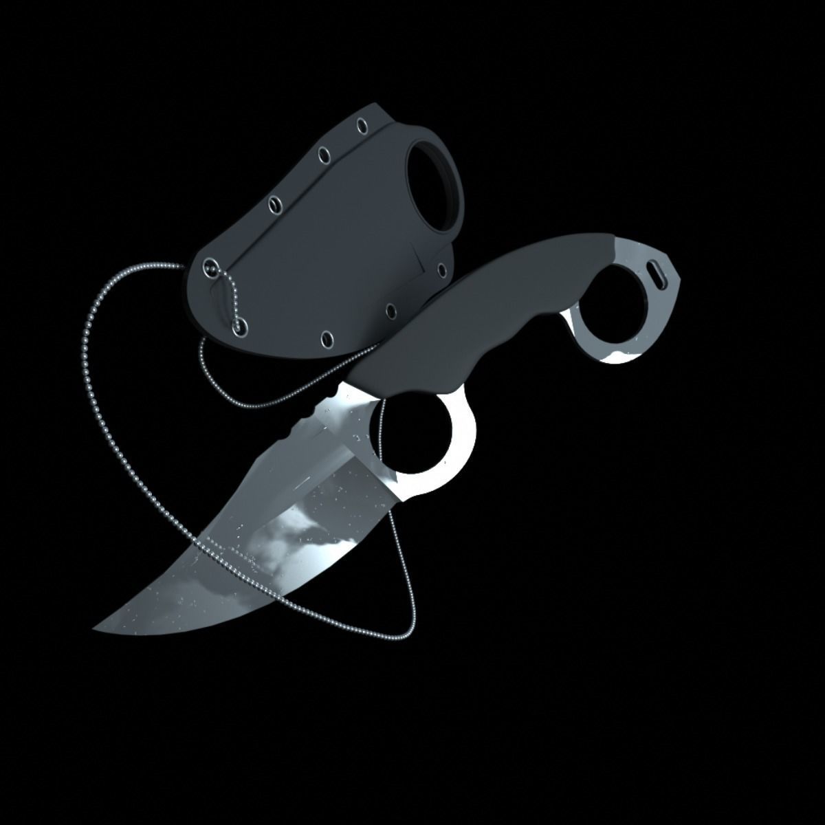 Tactical Knife 3D model_1