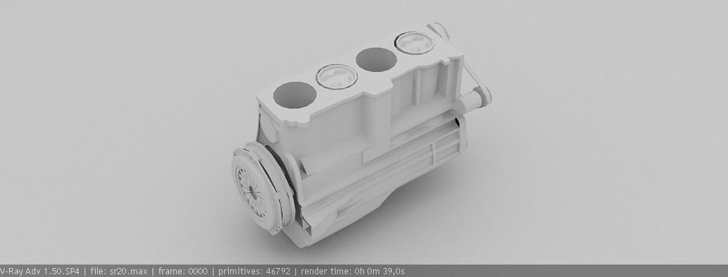 SR20 DET Nissan engine 3D model_1
