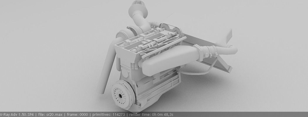 SR20 DET Nissan engine 3D model_3