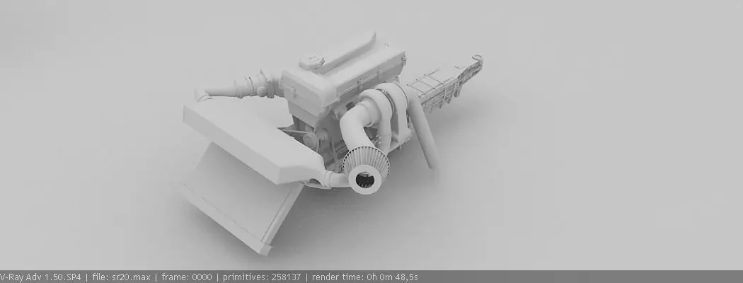 SR20 DET Nissan engine 3D model_0