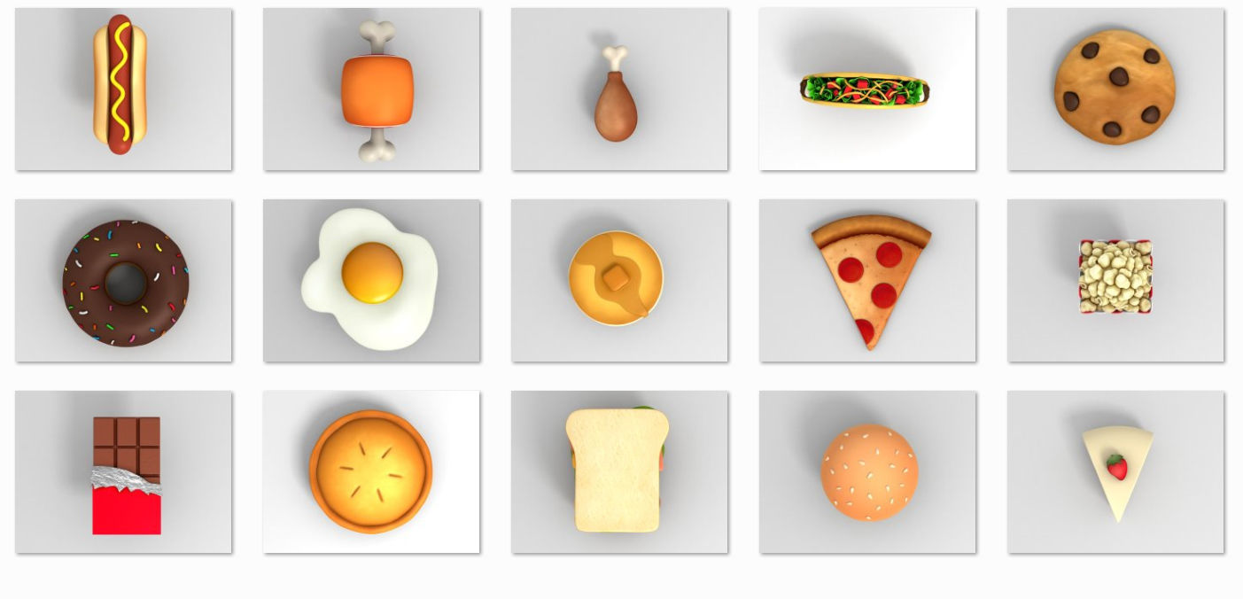 Cartoon Food Pack 3D model_18