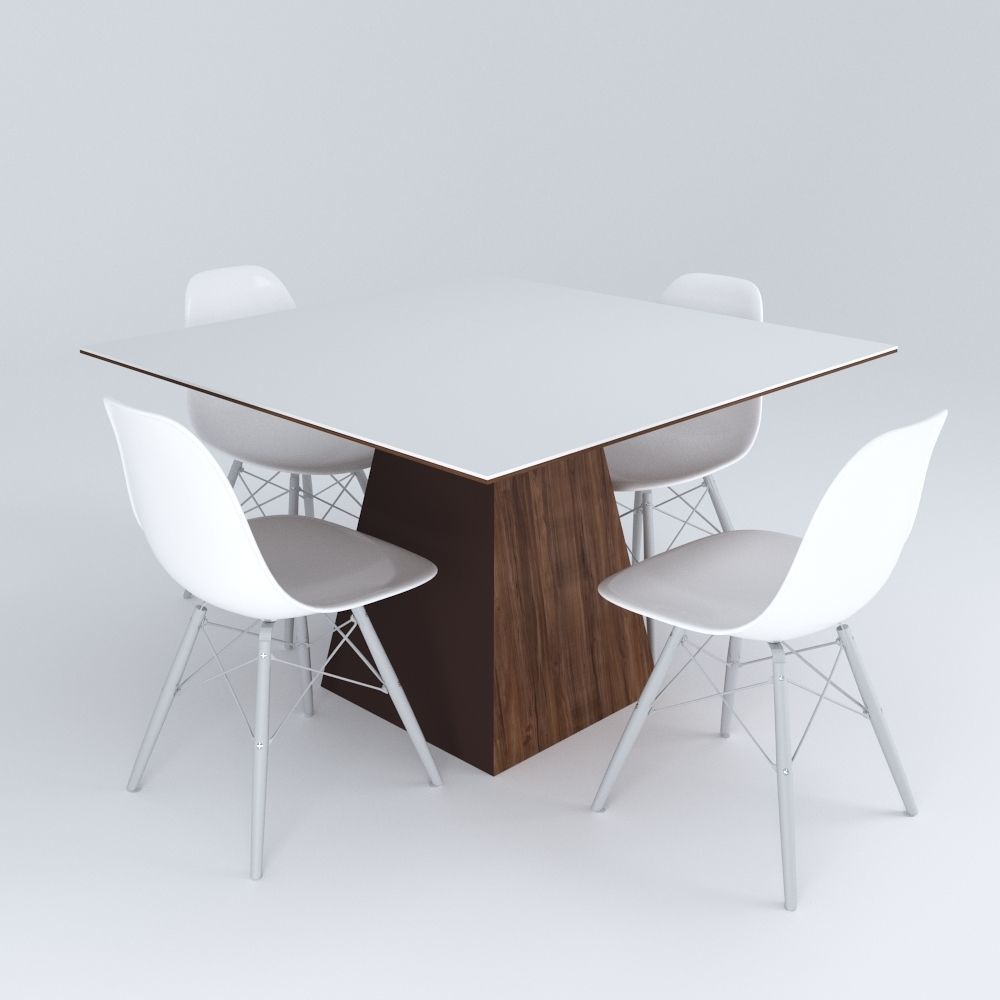 Table and Eames Chairs 3D model_11