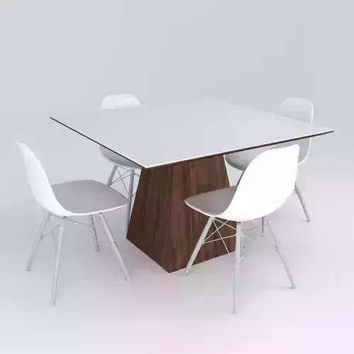Table and Eames Chairs