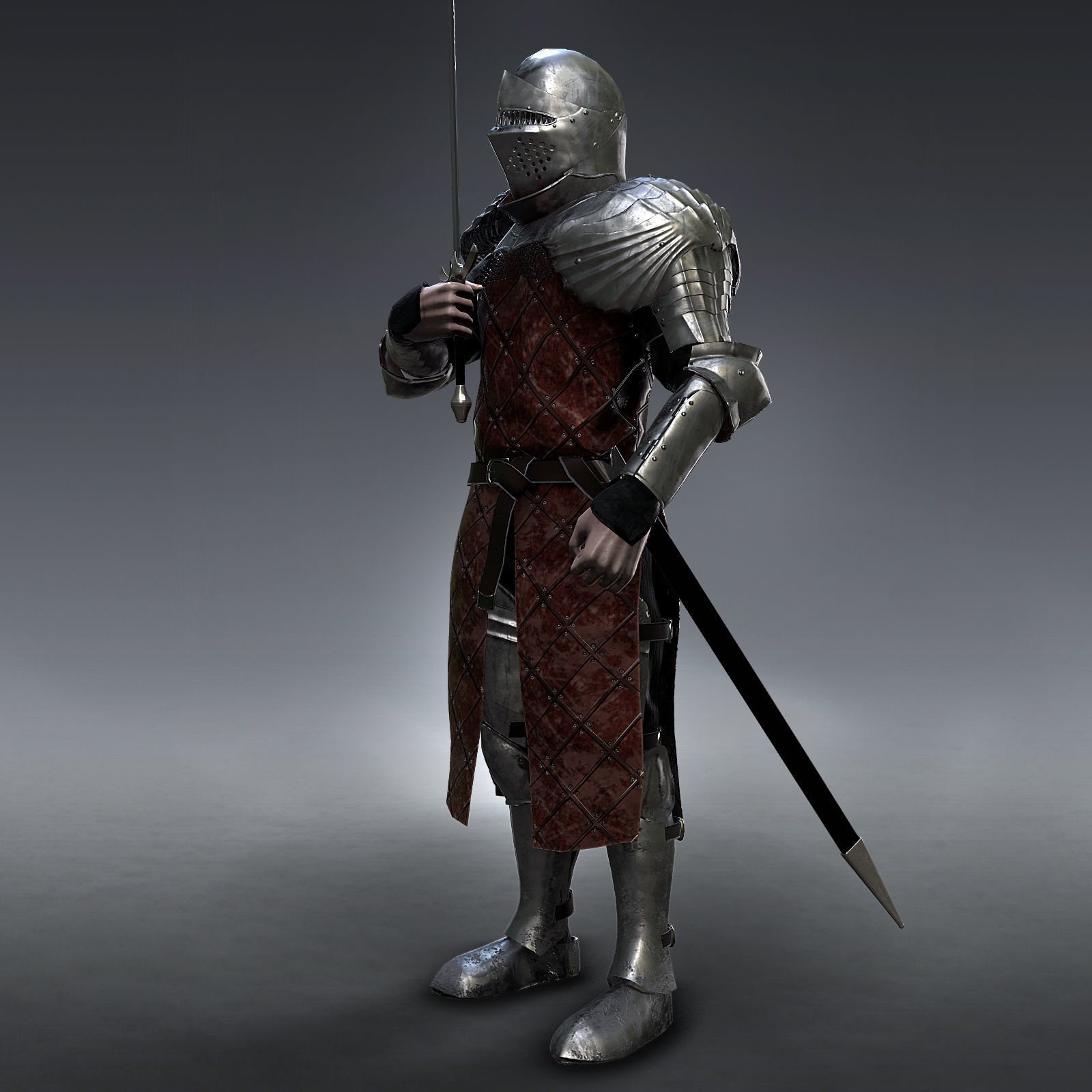 Medieval Knight rigged Low-poly 3D model_5