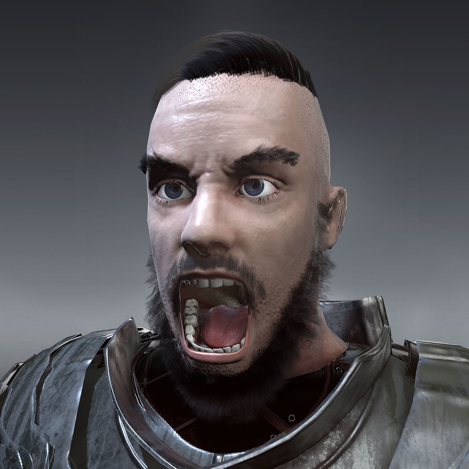 Medieval Knight rigged Low-poly 3D model_10