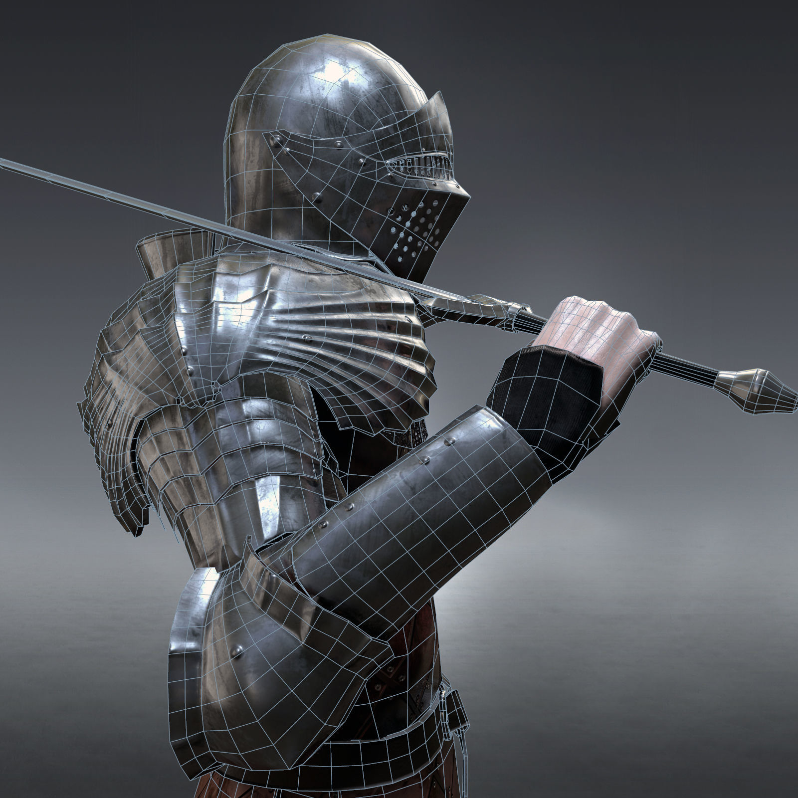 Medieval Knight rigged Low-poly 3D model_12