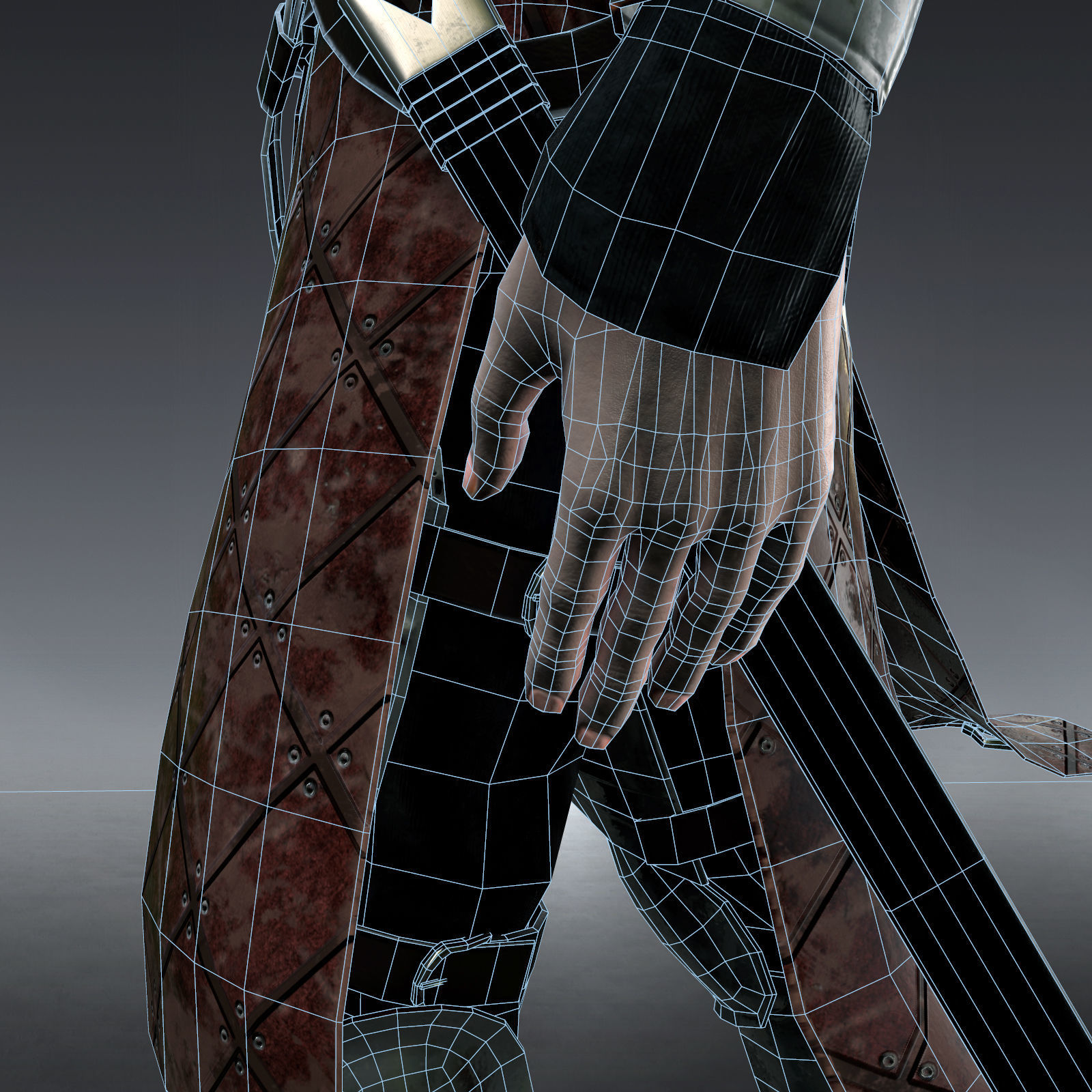 Medieval Knight rigged Low-poly 3D model_13