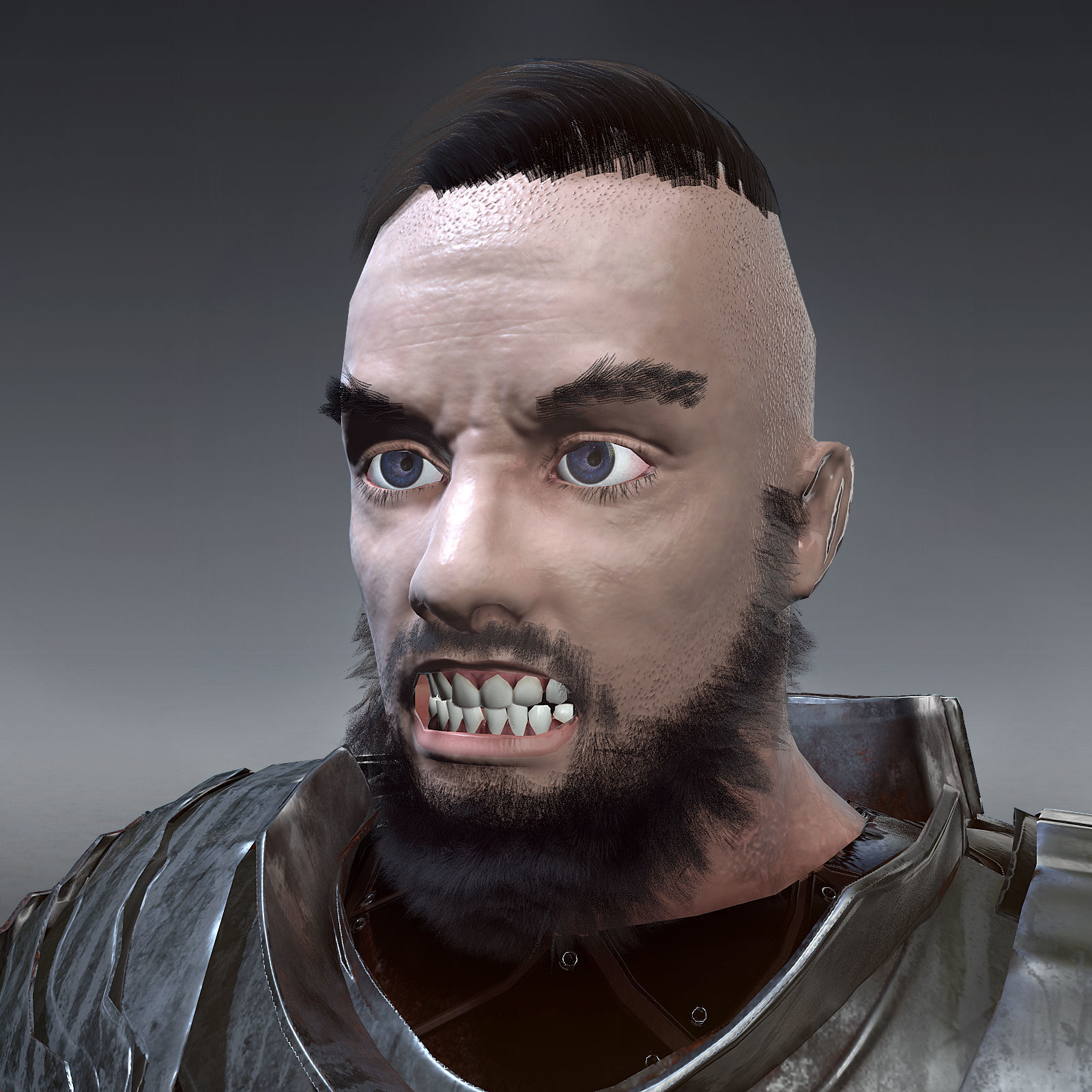 Medieval Knight rigged Low-poly 3D model_9