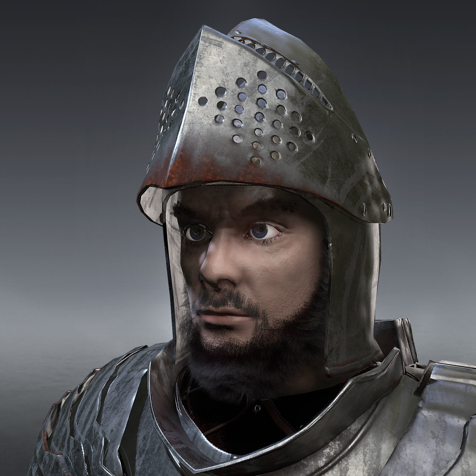 Medieval Knight rigged Low-poly 3D model_8