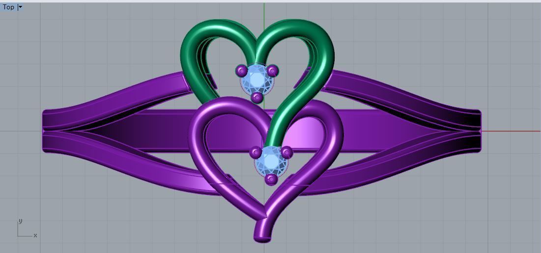 Heart Shape Ring  3D print model_2