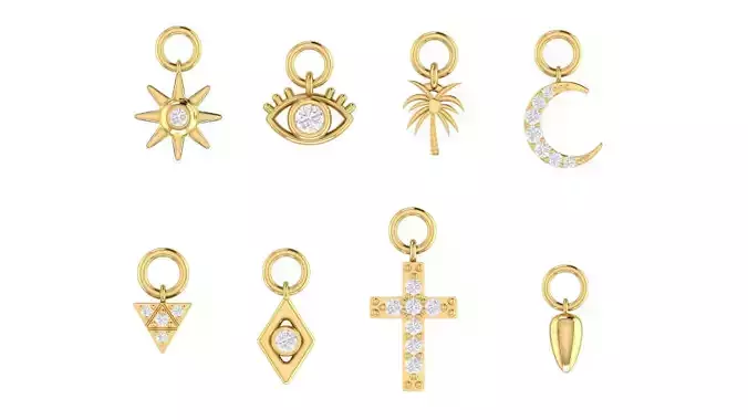 Hoops and Charms set  3D print model