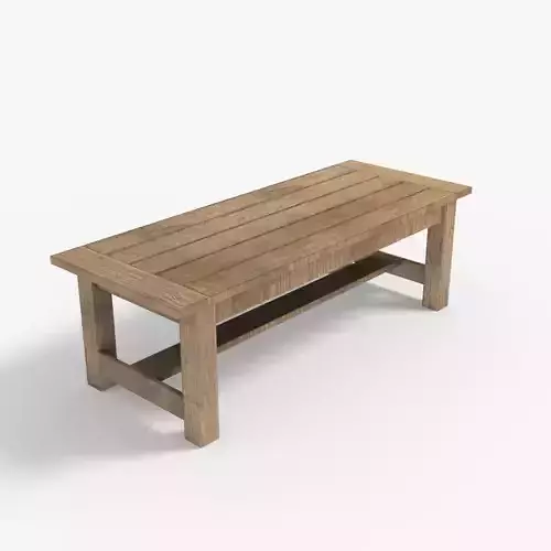 Low Poly Table wooden bench