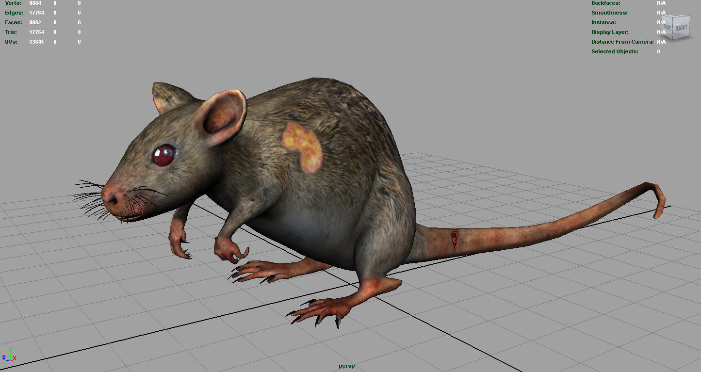 RADIACTIVE RAT Low-poly 3D model_3