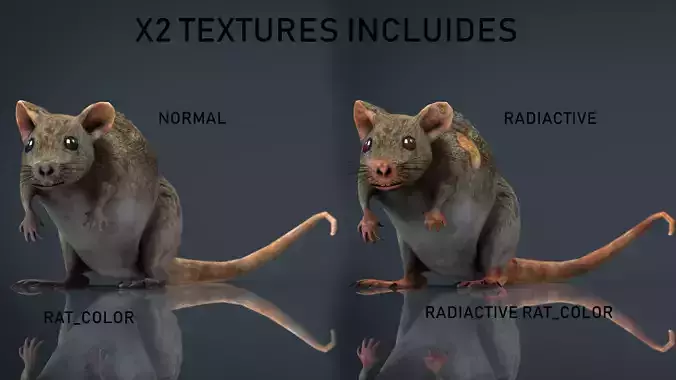 RADIACTIVE RAT Low-poly 3D model