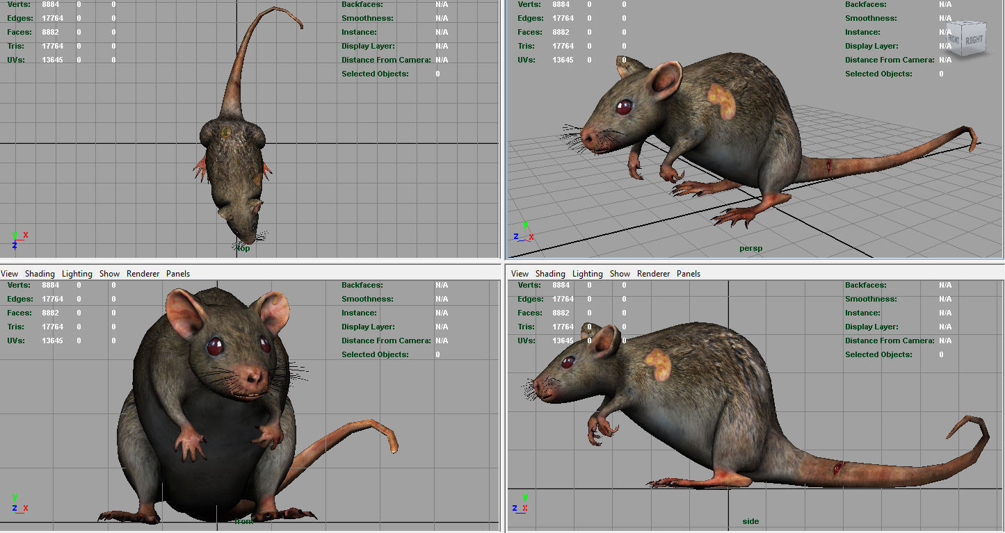 RADIACTIVE RAT Low-poly 3D model_6