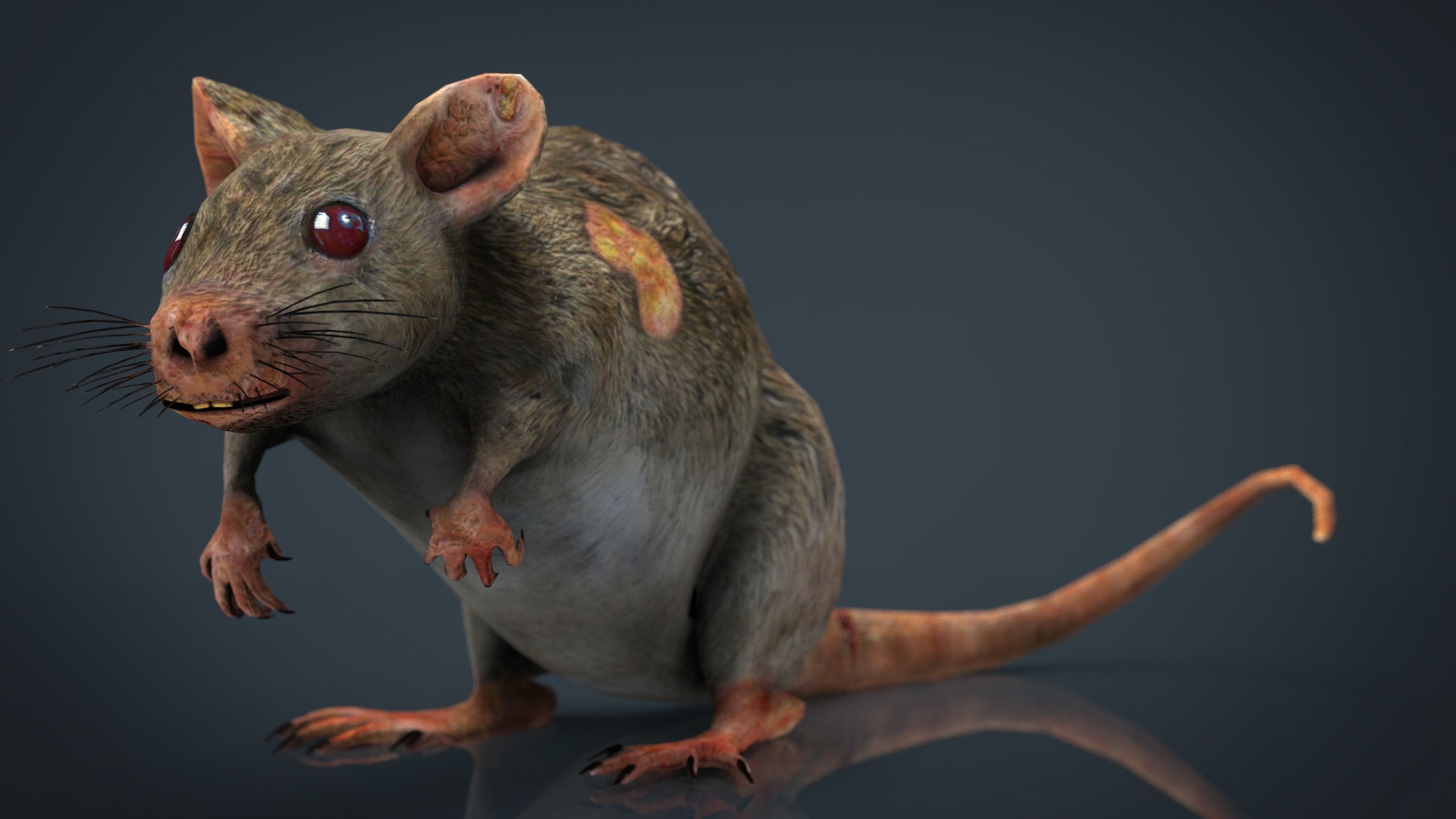 RADIACTIVE RAT Low-poly 3D model_9