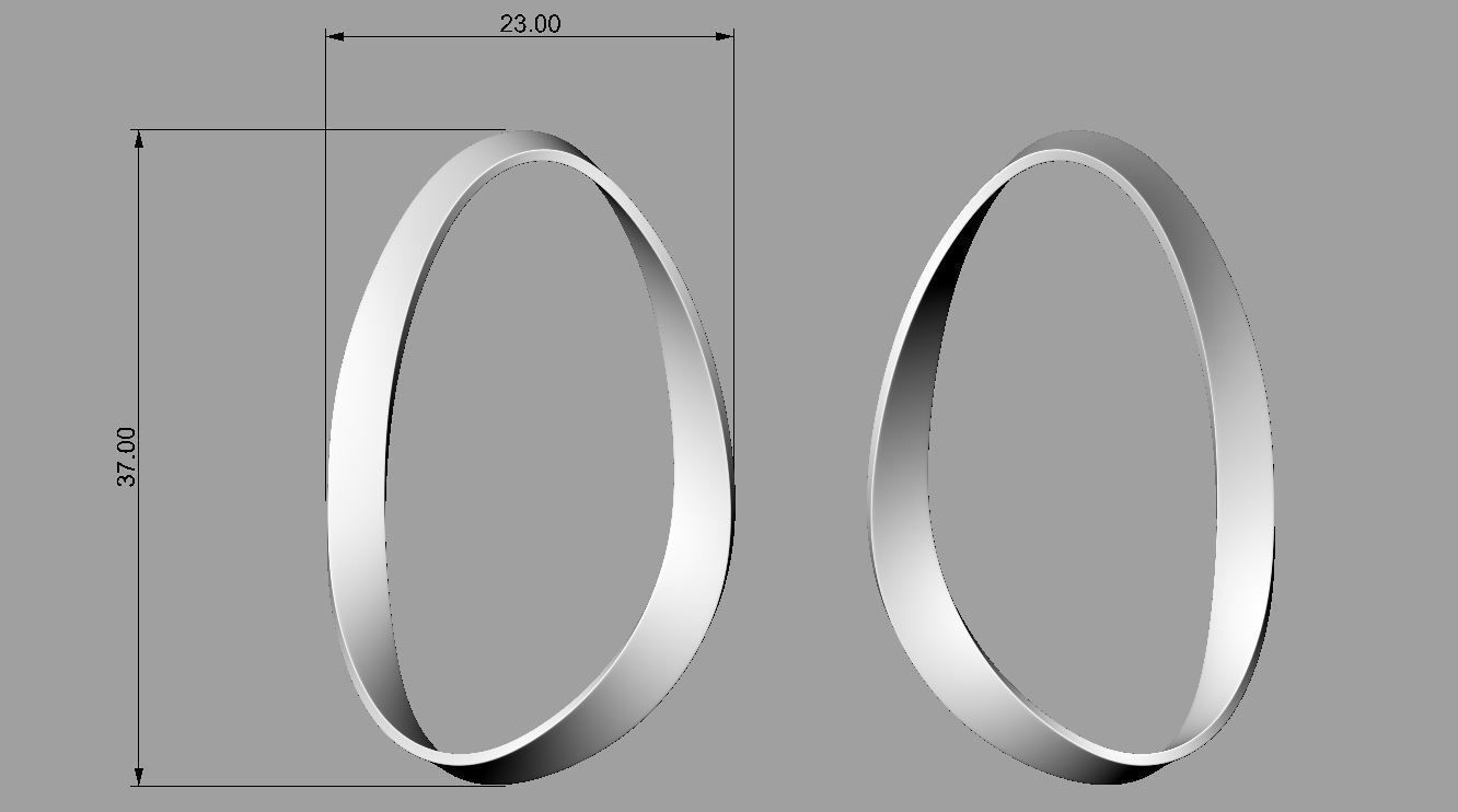 Wave Shape Earring 3D print model_1