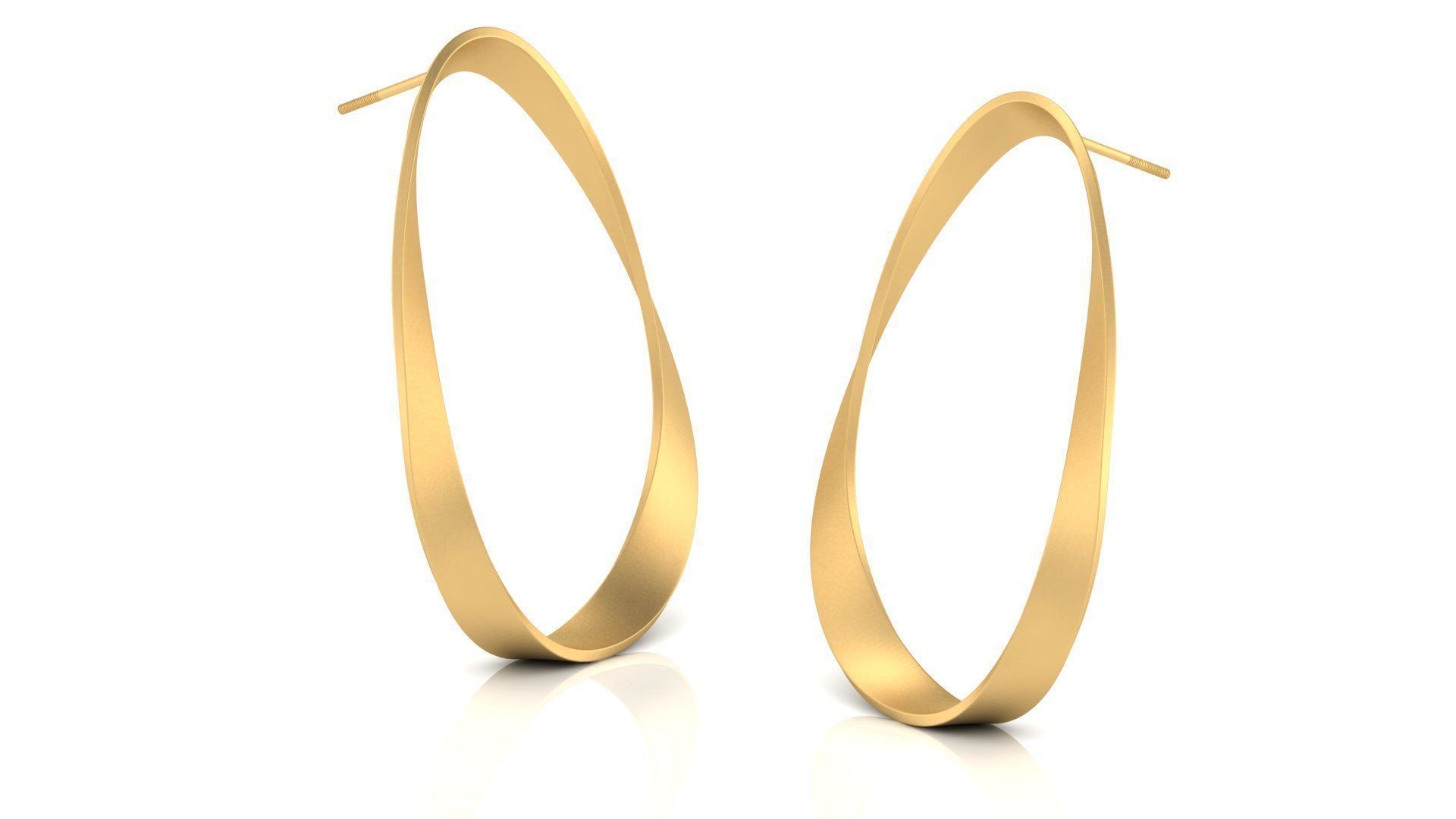 Wave Shape Earring 3D print model_3