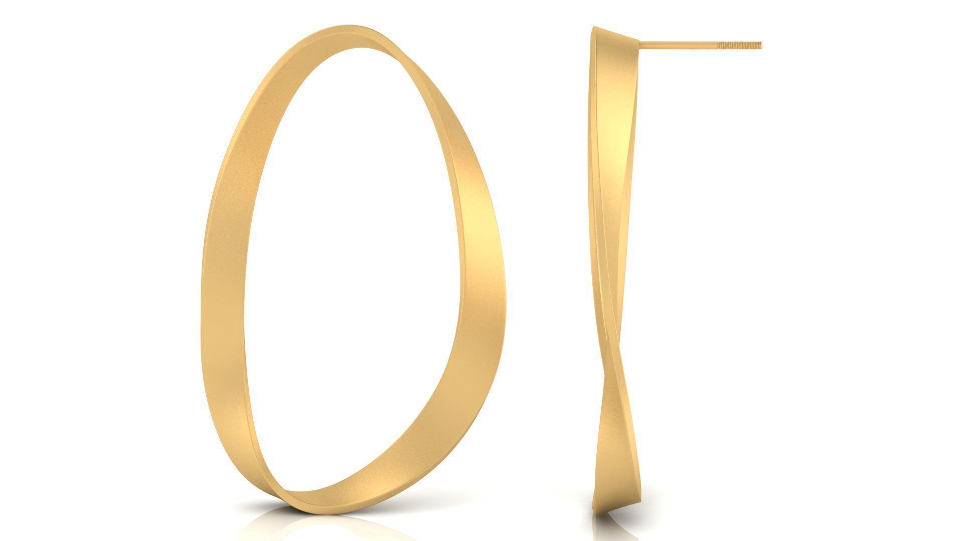 Wave Shape Earring 3D print model_4