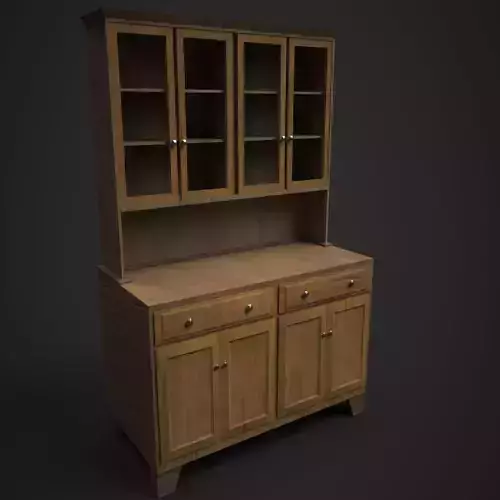 Cupboard wooden cabinet with doors and drawers 3D model