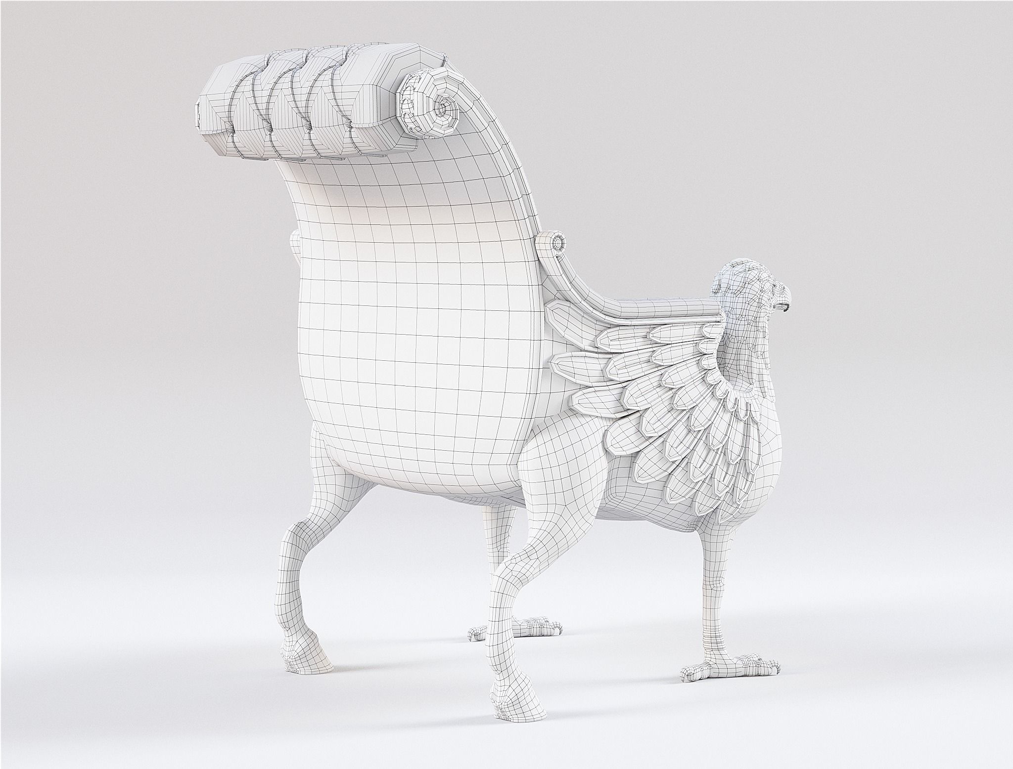 HippoGriffe Chair Low-poly 3D model_11