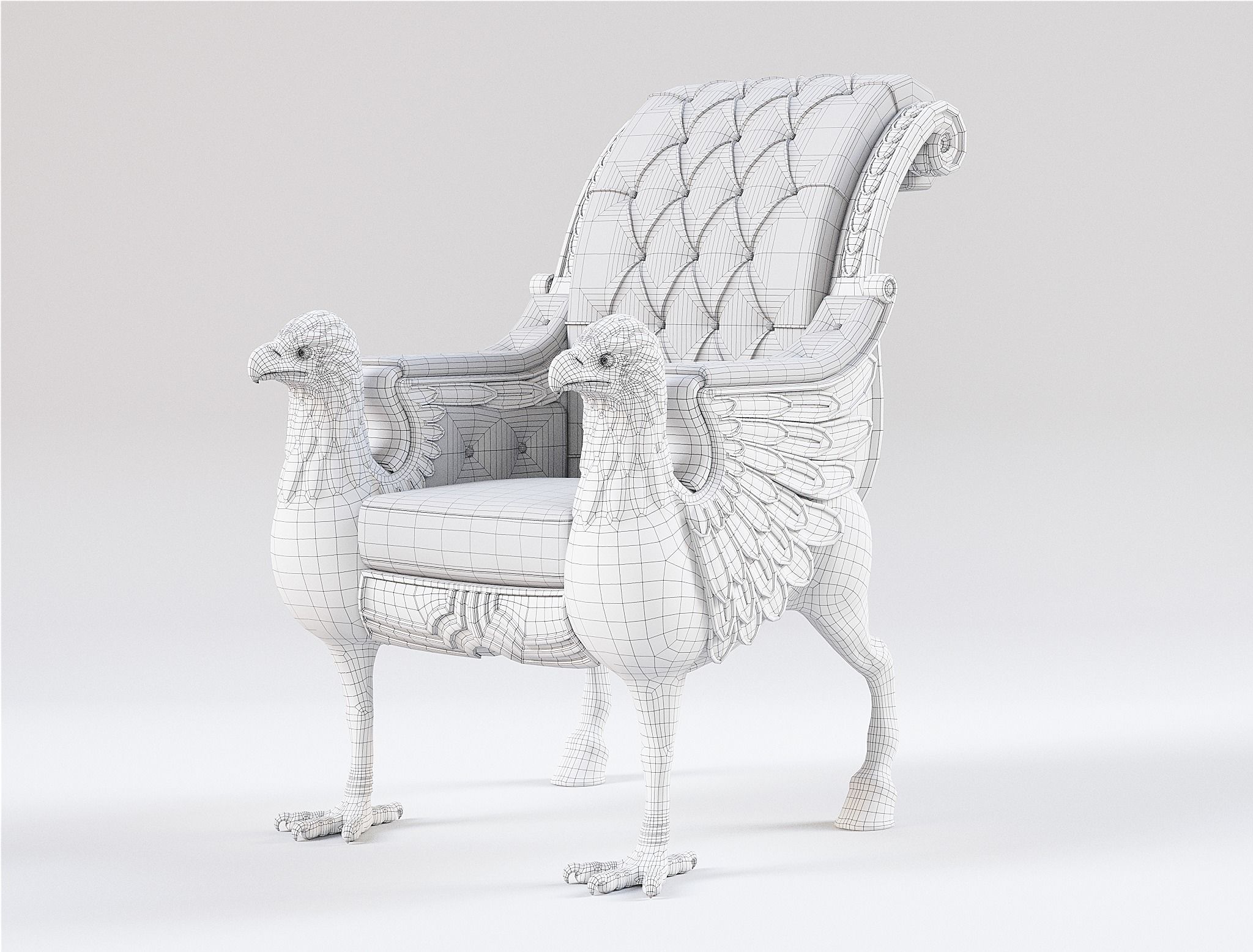 HippoGriffe Chair Low-poly 3D model_10