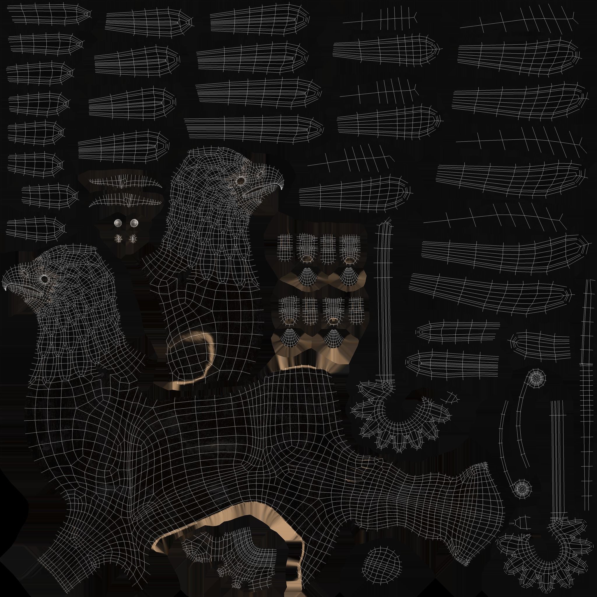 HippoGriffe Chair Low-poly 3D model_13